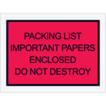 4 1/2 x 6" Red "Important Papers Enclosed" Envelopes