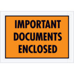 5 1/4 x 7 1/2" Orange "Important Documents Enclosed" Envelopes