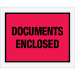 4 1/2 x 5 1/2" Red "Documents Enclosed" Envelopes