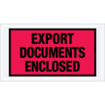 5 1/2 x 10" Red "Export Documents Enclosed" Envelopes