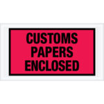 5 1/2 x 10" Red "Customs Papers Enclosed" Envelopes