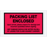 5 1/2 x 10" Red "Packing List Enclosed" Envelopes