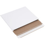 10 x 7 3/4 x 1" White Stayflats Gusseted Mailers