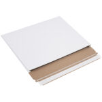 15 x 12 1/2 x 1" White Stayflats Gusseted Mailers