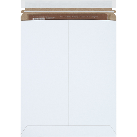 11 x 13 1/2" White (25 Pack) Self-Seal Stayflats Plus Mailers