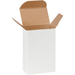 2 x 1 1/4 x 3" White Reverse Tuck Folding Cartons