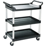 Rubbermaid Service Cart - 34 x 19 x 38", Black