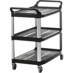 Rubbermaid Service Cart - 41 x 20 x 38", Black