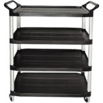 Rubbermaid Black Service Cart - 41 x 20 x 51". Black