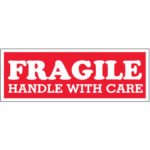 1 1/2 x 4" - "Fragile - Handle With Care" Labels