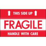 3 x 5" - "Fragile - This Side Up - HWC" Labels
