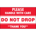 3 x 5" - "Do Not Drop - Please Handle With Care" Labels
