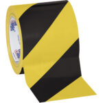 4" x 36 yds. Black/Yellow (3 Pack) Tape Logic Striped Vinyl Safety Tape