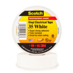 3/4" x 66' White (10 Pack) Scotch Vinyl Color Coding Electrical Tape 35