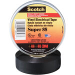1 1/2" x 44' Black (10 Rolls) Scotch Vinyl Electrical Tape Super 88