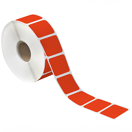 1 1/2 x 1" Red Desktop Direct Thermal Label