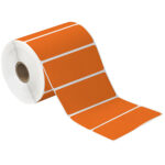 4 x 1 1/2" Orange Desktop Direct Thermal Label
