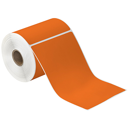 4 x 6 1/2" Orange Desktop Direct Thermal Label