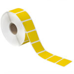 1 1/2 x 3/4" Yellow Desktop Direct Thermal Label