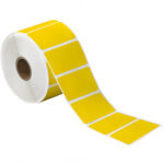 2 1/4 x 1 1/4" Yellow Desktop Direct Thermal Label