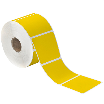 2 1/4 x 2" Yellow Desktop Direct Thermal Label