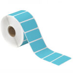 2 x 1" Blue Desktop Direct Thermal Label