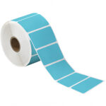 2 1/4 x 1 1/4" Blue Desktop Direct Thermal Label