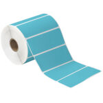 4 x 1 1/2" Blue Desktop Direct Thermal Label