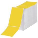 4 x 6" Yellow Direct Thermal Label Fanfold