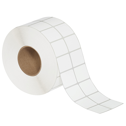 2 x 1 1/2" 2-Up White Thermal Transfer Labels