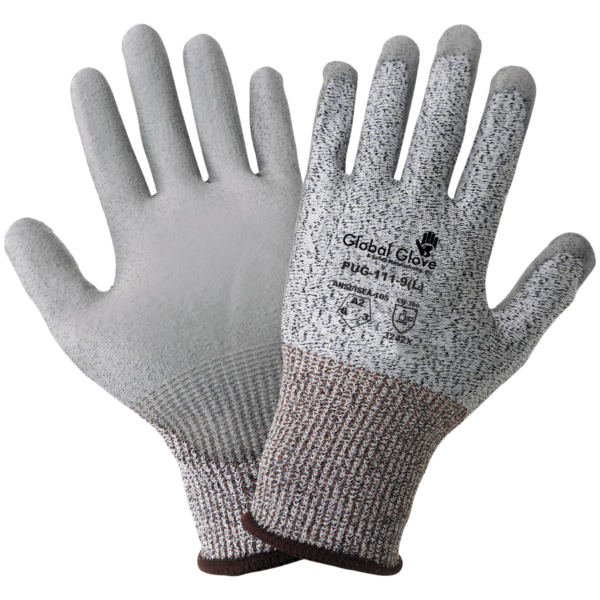PUG-111 Polyurethane Coated A2 Cut, Abrasion, and Puncture Resistant Gloves