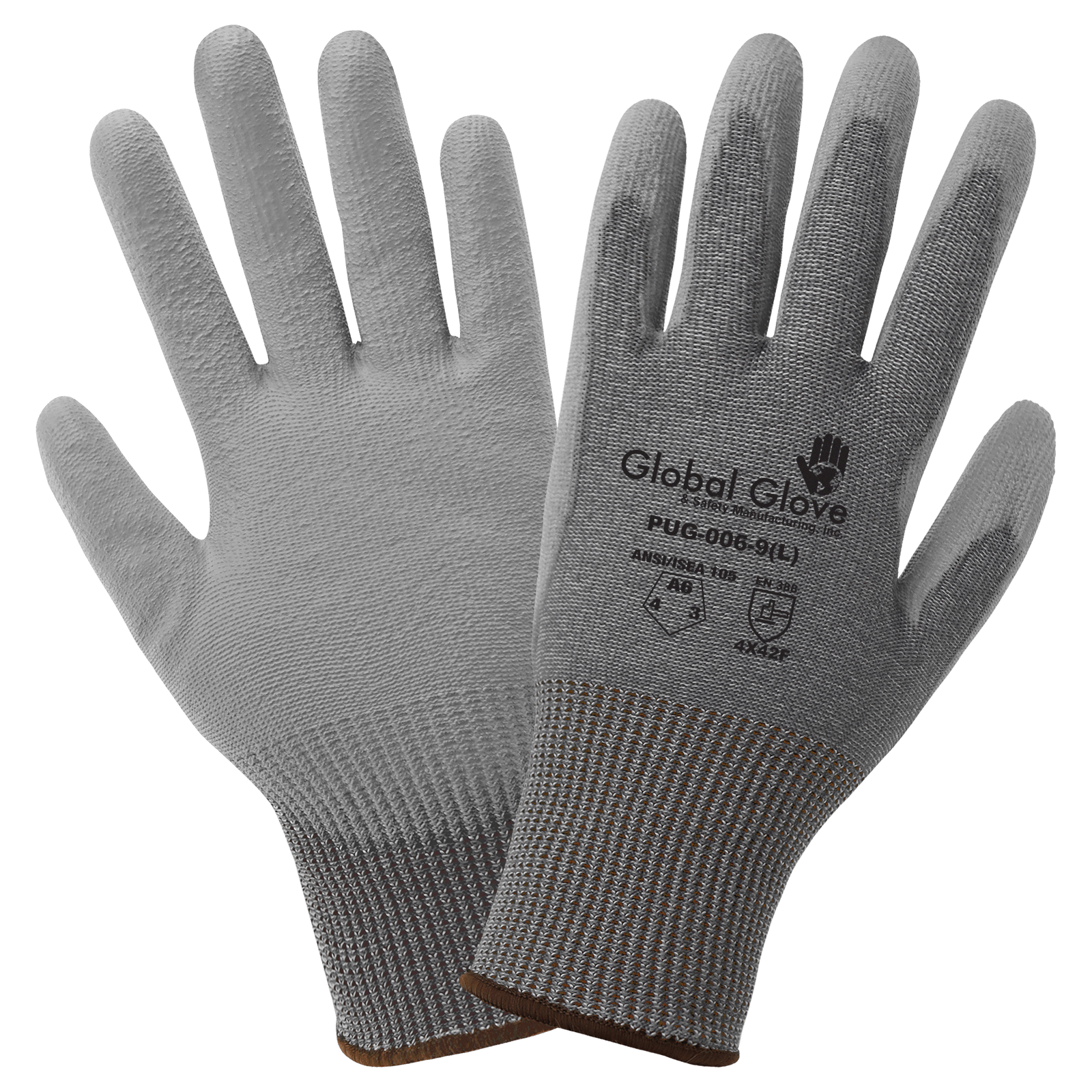 PUG-006 PUG-006 Polyurethane Coated 13-Gauge High Density Nylon A6 Cut Resistant Gloves - Image 1