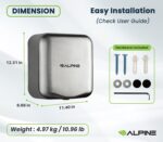 Alpine Hemlock Automatic Hand Dryer - Stainless Steel - Image 4